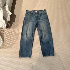 Madewell darted barrel leg Blue Denim Jeans